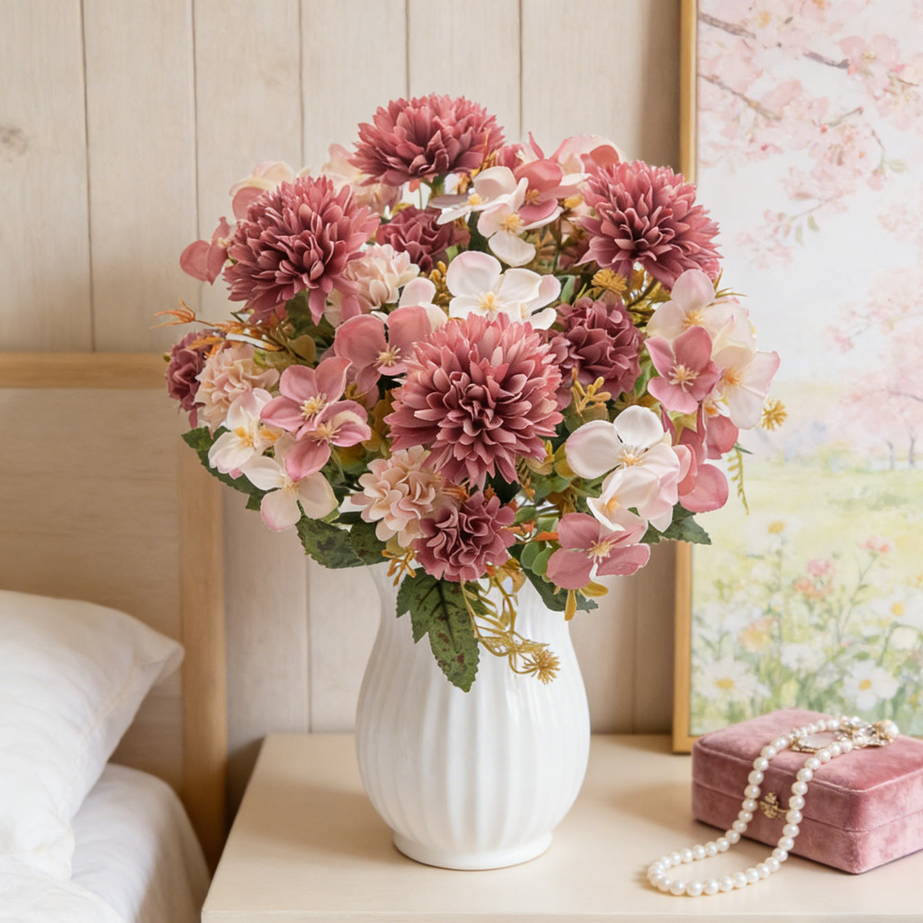 Bonsai Garden Festival - Artificial Flower Silk Hydrangea Carnation Garden