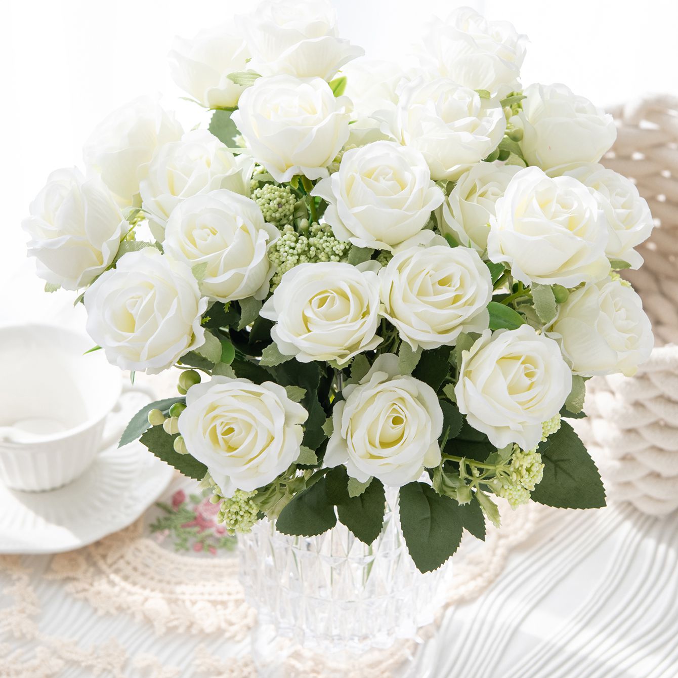 Artificial Flower Silk Rose Fe - Bonsai Garden Festival ulasan dan harga