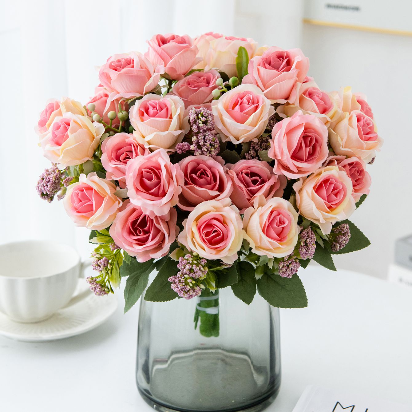 Artificial Flower Silk Rose Fe - Bonsai Garden Festival ulasan dan harga