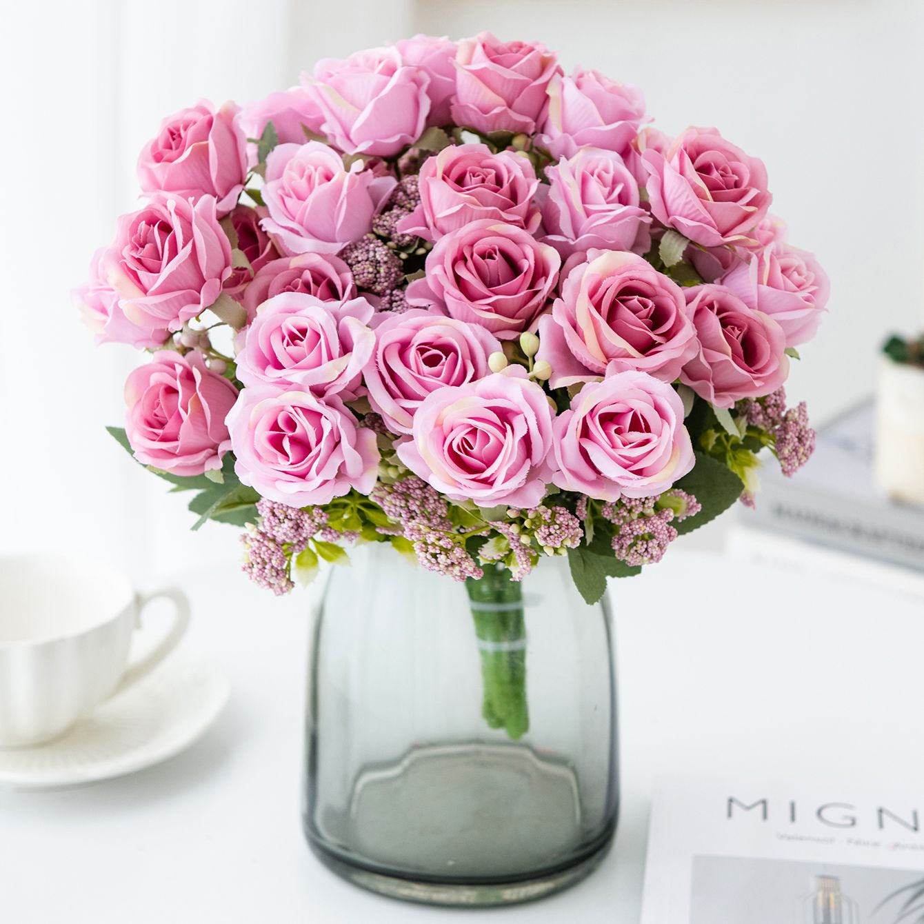 Artificial Flower Silk Rose Fe - Bonsai Garden Festival ulasan dan harga
