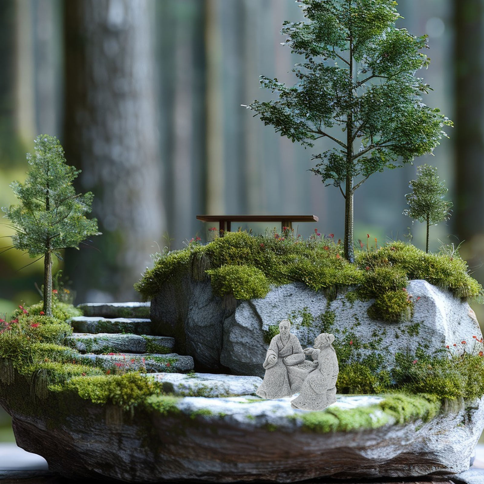 2Pcs Premium Mini Craft Landsc - Bonsai Garden For Desk ulasan dan harga