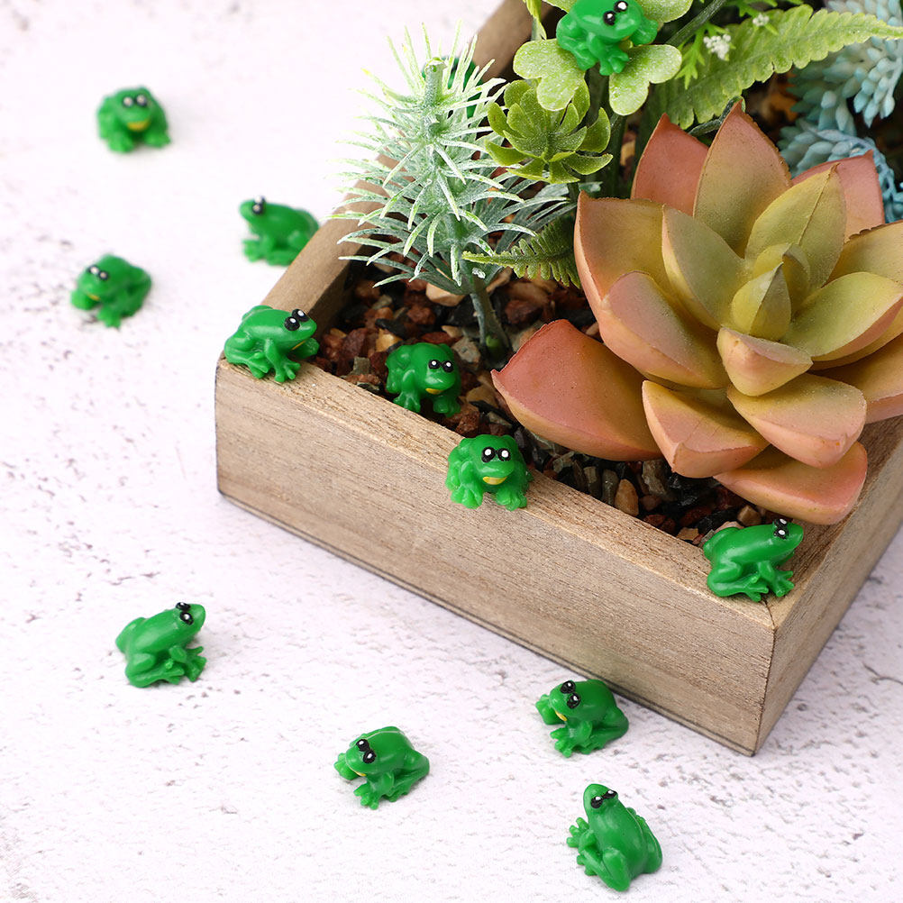 10Pcs Mini Frog Statue Resin G - Bonsai Garden For Desk ulasan dan harga